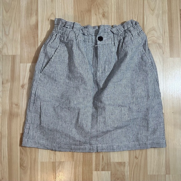 J.Crew Womens Lined Striped linen-blend paper-bag mini skirt Size 0 - Picture 1 of 5